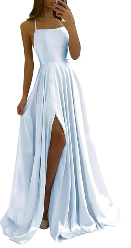 Didadihu Abiballkleider Abendkleid Damen Ballkleid Rückenfreies Mit Schlitz Tüll Hochzeitskleid Brautkleid Elegant Lang Abschlusskleid Cocktailkleid Lange Sexy Cocktailkleid Brautmutterkleider von Didadihu