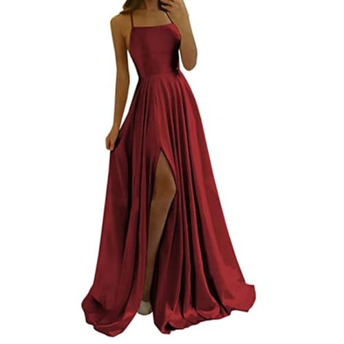 Didadihu Abiballkleider Abendkleid Damen Ballkleid Rückenfreies Mit Schlitz Tüll Hochzeitskleid Brautkleid Elegant Lang Abschlusskleid Cocktailkleid Lange Sexy Cocktailkleid Brautmutterkleider von Didadihu