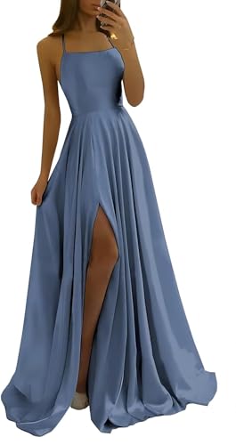 Didadihu Abiballkleider Abendkleid Damen Ballkleid Rückenfreies Mit Schlitz Tüll Hochzeitskleid Brautkleid Elegant Lang Abschlusskleid Cocktailkleid Lange Sexy Jugendweihe Kleider Evening Dress von Didadihu