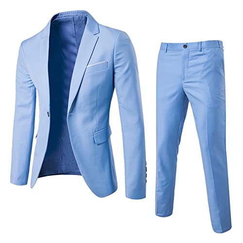 Didadihu Anzughose Hochzeit Bräutigam Outfit Leicht Herrenanzug Men's Männer Trachtenanzug Sakko Modern Stretch Komplett Set Sommeranzug Blazers von Didadihu