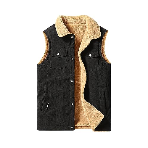 Didadihu Arbeitsweste Herren : Fleece Winterweste Leichte Fleeceweste Weste Kapuze Softshell Steppweste Vest Softshellweste Reißverschluss Kurz,Schwarz,5Xl von Didadihu