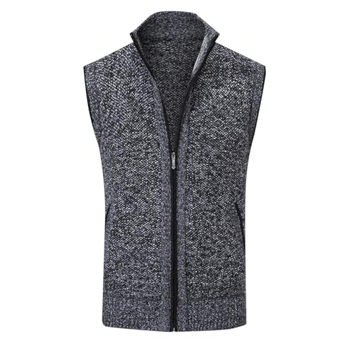 Didadihu Arbeitsweste Herren Winter - Fleece Fleeceweste 5Xl Steppweste Weste Bodywarmer Leichte Arbeitsweste Softshellweste Vest Herbst Winter Slim Fit,Dunkelgrau,Xxl von Didadihu