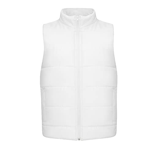 Didadihu Arbeitsweste Herren Winter - Outdoor Weste Plüsch Winterweste Fleeceweste Kapuze Slim Fit Arbeitsweste Vest Softshellweste Reißverschluss Essentials,Weiss,L von Didadihu