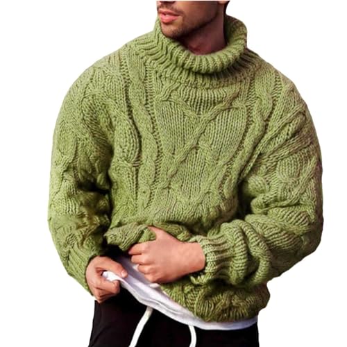 Didadihu Business Herren Warm Grau Troyer Dicke Strickpullover V Usschnitt Jumper Rundhals Hemdkragen Winterpullover Pulli Sweater Rollkragen Ohne Kapuze von Didadihu