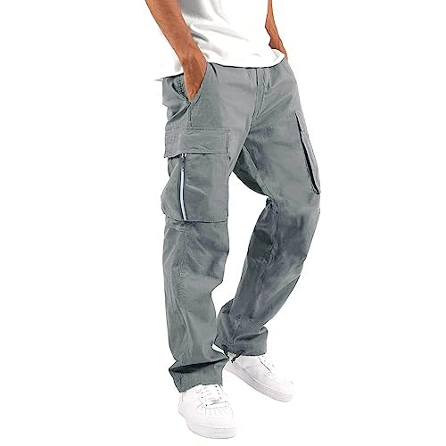 Didadihu Cargohose Herren Kleidung Hosen Stretch Militär Extra Lang Safari Hose Herbst Winter Arbeitshosen Männer Jungen Tactical Baggy Jeans Rave Outfit Kargo Cordhose Combat von Didadihu