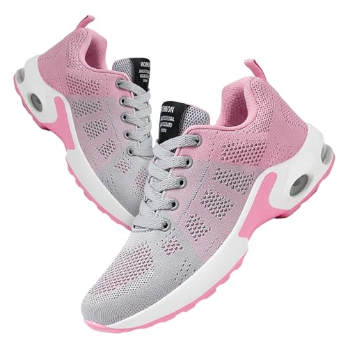 Didadihu Damen Gedämpft Air Schuhe : Leicht Plateau Laufschuhe Hallenschuhe Atmungsaktiv Bequem Turnschuhe Sportschuhe Mesh Sommerschuhe Fitnessschuhe von Didadihu