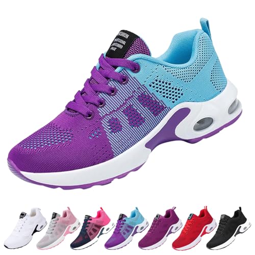 Didadihu Damen Gedämpft Air Schuhe : Leicht Plateau Laufschuhe Hallenschuhe Atmungsaktiv Bequem Turnschuhe Sportschuhe Mesh Sommerschuhe Fitnessschuhe von Didadihu