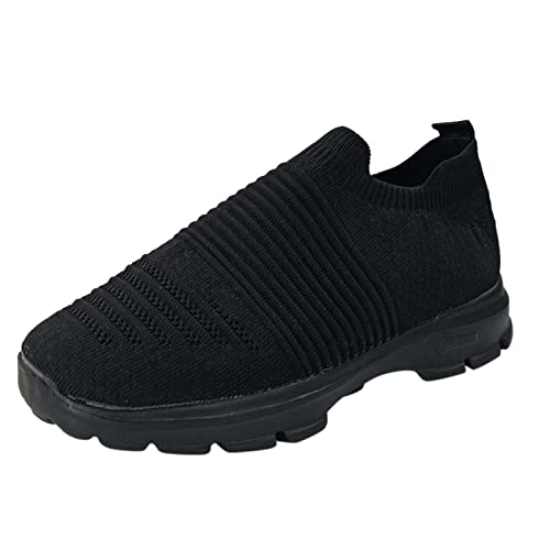 Didadihu Damen Turnschuhe,Plateau Outdoor Sportschuhe Hallenschuhe Slip On Turnschuhe Slipper Jogging Sneaker Sommerschuhe Trainingsschuhe Mesh Leicht Atmungsaktiv Slip On,Schwarz,39 EU von Didadihu