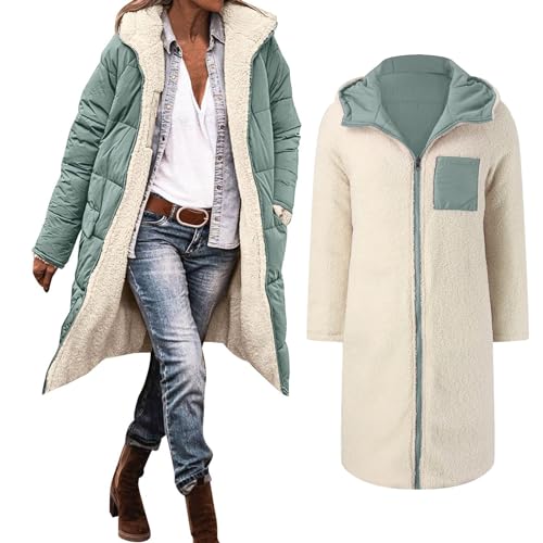 Didadihu Damen Wintermantel Lang Norway Softshell Daunenmantel Leichte Puffer Wintermantel Warmer Softshellmantel Leichter Leichter Mäntel Puffermantel Coat Leichte Mit Kapuze von Didadihu