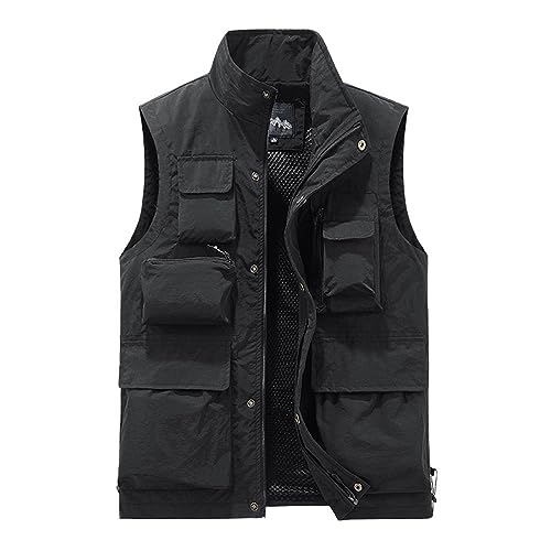 Didadihu Daunenweste Herren, Kapuze Winterweste 5Xl Weste Ärmellos Jacke Bodywarmer Plüsch Fleeceweste Vest Sportweste Ärmellos Schwarz,Schwarz,4Xl von Didadihu