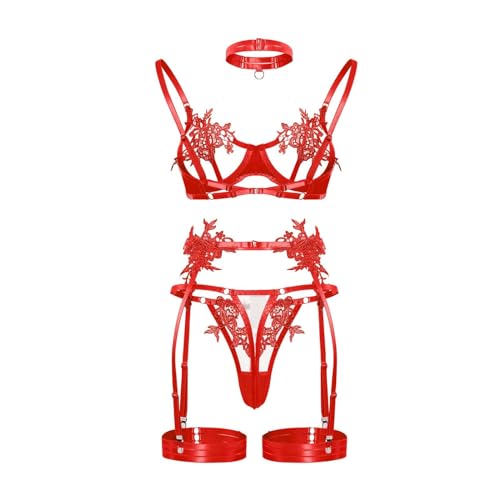 Didadihu Dessous sexy Set Spitzen Lingerie Sexy Dessous Set Reiz Wäsche Damen Weihnachts Dessous Crossdresser Höschen Unterwäsche Und Dessous Dessous Weihnachten Sexy Dessous Sexy Set 95c Latex von Didadihu