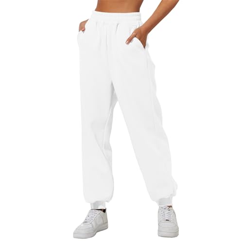 Didadihu Graue Jogginghose Damen - Damen Graue Jogginghose Sporthosen Lang Hosen Baggy Weite Jogginghose High Waist Freizeithosen Sweathose Mit Taschen Teenager Mädchen Y2K von Didadihu