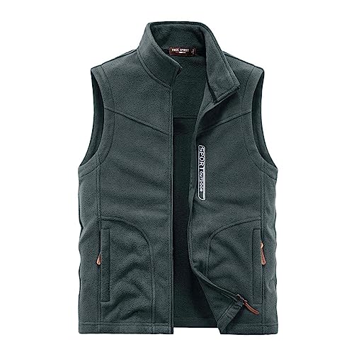 Didadihu Herren Daunenweste - Ärmellos Fleeceweste 5Xl Weste Arbeitsweste Herbst Winter Plüsch Steppweste Softshellweste Vest Freizeit Essentials,Grau,Xxl von Didadihu