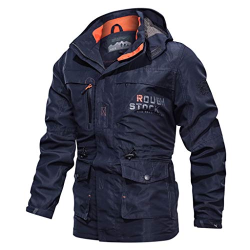 Didadihu Herren-Jacken, Softshell Winterjacke Motorrad Jacke Arbeitsjacke 5xl College Winter Jacket Trachtenjacke Wanderjacke Holzfäller Schwarze,Blau,XL von Didadihu