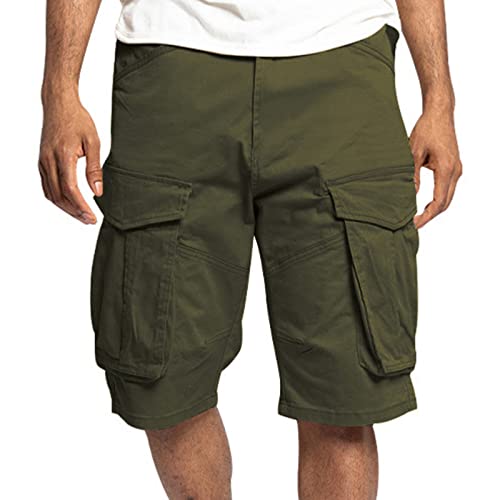 Didadihu Herren-Shorts Kurze Hosen Herren Cargo Sommer Baumwolle Chino Shorts Freizeithose Elastische Taille Mit 4 Taschen große Größe (Regulär Fit, M - 4XL) von Didadihu