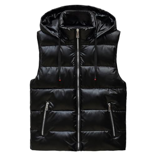 Didadihu Herren Weste Elegant - Stehkragen Arbeitsweste Leichte Winterweste Steppweste Ärmellos Slim Fit Fleeceweste Pufferweste Sportweste Reißverschluss 5Xl,Schwarz,5Xl von Didadihu