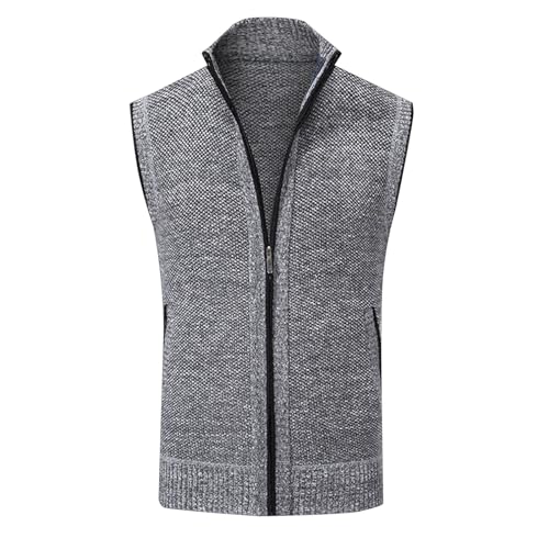 Didadihu Herrenwesten Sportlich Elegant : Fleece Fleeceweste 5Xl Steppweste Weste Bodywarmer Leichte Arbeitsweste Softshellweste Vest Herbst Winter Slim Fit,Grau,Xl von Didadihu
