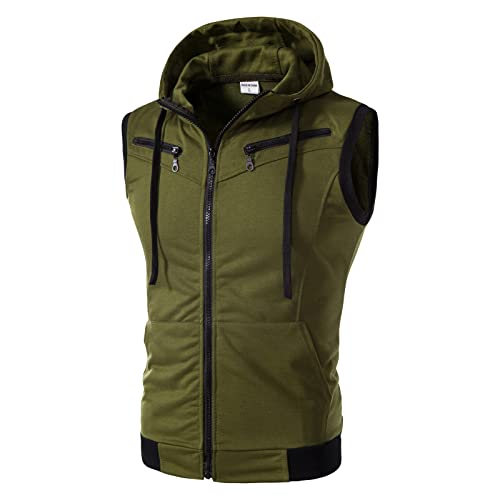 Didadihu Herrenwesten Sportlich Elegant : Kapuze Ärmellos Jacke Plüsch Steppweste Weste Gefüttert Warm Fleeceweste Softshellweste Sportweste Bodywarmer Essentials,Ag,Xl von Didadihu