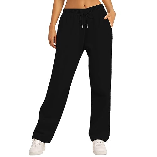 Didadihu Jogginghose Damen Lang, Damen Graue Jogginghose Sporthosen Lang Hosen Baggy Weite Jogginghose High Waist Freizeithosen Sweathose Mit Taschen Teenager Mädchen Y2K von Didadihu