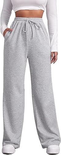 Didadihu Jogginghose Damen Sporthose Trainingshose Lang Hosen Baggy Weite joggpants High Waist Freizeithosen Sweathose Yoga Hose Mit Taschen Teenager Mädchen Y2K Jogger von Didadihu