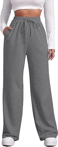 Didadihu Jogginghose Damen Sporthose Trainingshose Lang Hosen Baggy Weite joggpants High Waist Freizeithosen Sweathose Yoga Hose Mit Taschen Teenager Mädchen Y2K Jogger von Didadihu