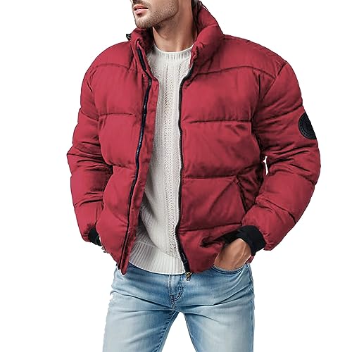 Didadihu Leichte Winterjacke Herren Leichte Leicht Übergangsjacke Herbst College Winterjacke Outdoor Regenjacke Kunstfell Wasserdichte Jacke Thermojacke Winterparka Puffer Sportliche von Didadihu