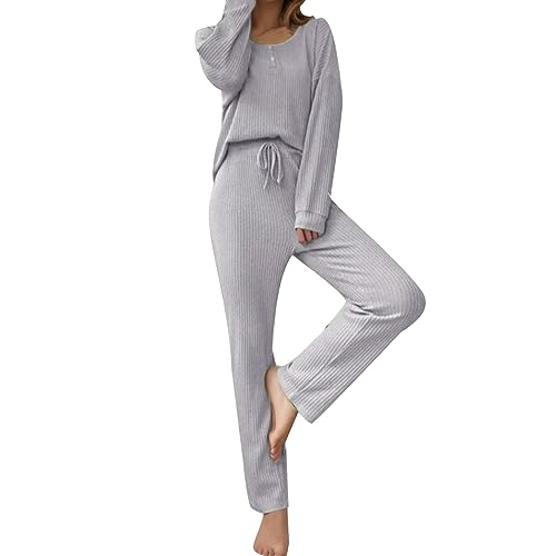 Didadihu Lounge Set Damen Kuschel Zweiteiler : Homewear Lang Kuscheliger Pyjama Baumwolle Lounge Set Flanell 2 Teilig Schlafanzüge Pyjama Schlafanzug @ von Didadihu