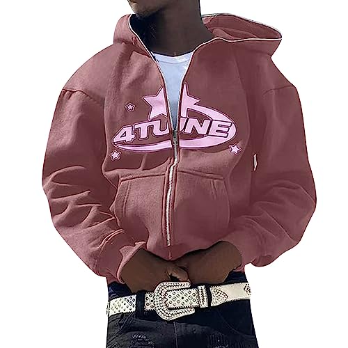 Didadihu Pullis Teenager Mädchen : Sweatshirt 90s Motorrad Hoddies Aesthetic Pullover Y2k Backprint Pulli Hoodie Zip Up Los Angeles Klamotten Sweatshirtjacke Jacket Mit Kapuze Schwarzer von Didadihu