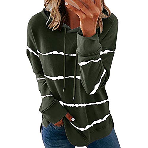 Didadihu Pullover Oversize Damen, Farbblock Shirt Streifen Langarm Bluse Ausgefallene Sportshirt Rundhals Schwarz Sweatshirt Winterpullover Oversize Elegant Oberteile Plüschjacke Pulover von Didadihu