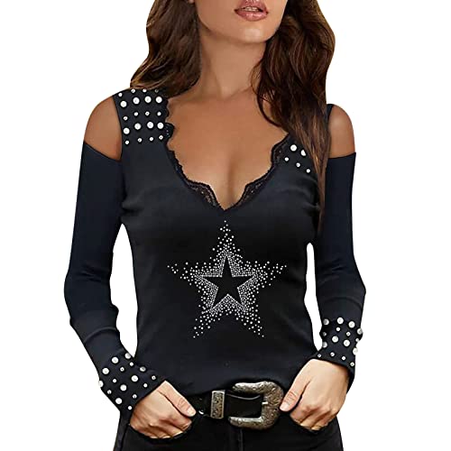 Didadihu Rockige Kleidung Damen, Bluse Mode Große Größen Outfit Schwarze Kleidung Festliche Italienische Damenmode Tops Elegant Silber Blusen Tunika Tshirts von Didadihu