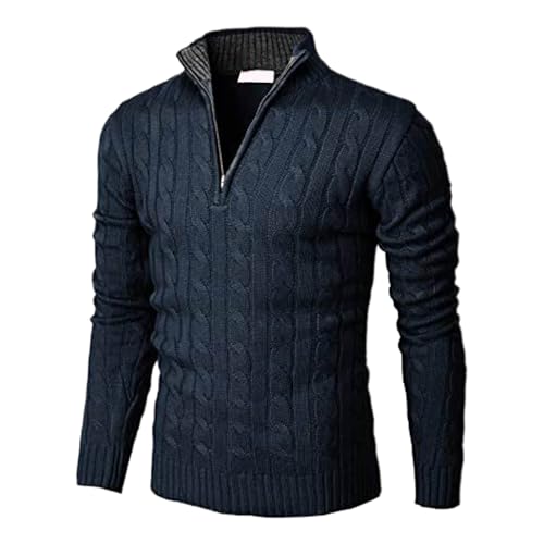 Didadihu Rundhals Pullover Herren V Usschnitt Hemdkragen Pullover Modern Sweater Baumwolle Strickpullover Fleece Turtleneck Sweatshirt Wollpullover Fleecepullover Rundhals Cashmere von Didadihu