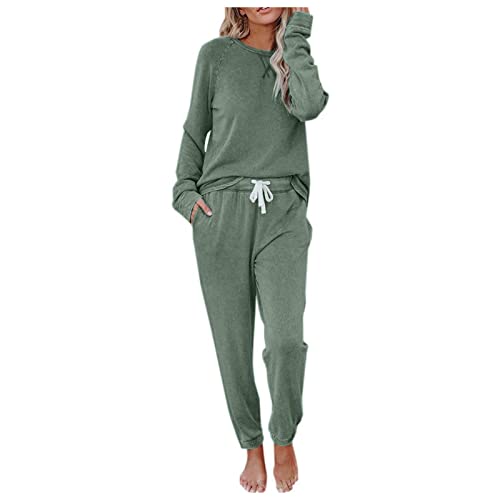 Didadihu Schlafanzug Damen Lang Teenager Einteiler Schlafanzug Langarm Knopfleiste Nachtwäsche Winter Stillpyjama Zweiteiliger Schwarz Schlafanzug Set Overall Pyjamahose Warm Flauschig von Didadihu