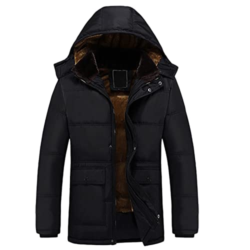 Didadihu Skijacke Herren : Dicke Winterjacke 4xl Skijacke Arbeitsjacke Grobstrick Slim Fit Winter Jacket Outdoorjacke Fleecejacken Grosse Grössen Motorrad,Schwarz,3XL von Didadihu