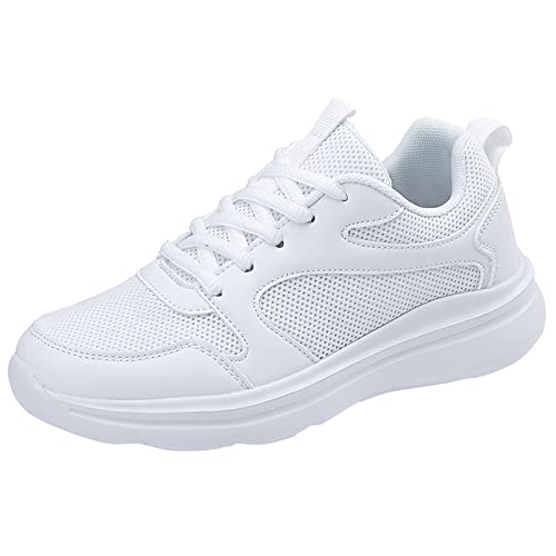 Didadihu Sportschuhe Damen,Leicht Atmungsaktiv Orthopädische Hallensportschuhe Fitness Laufschuhe Hallenschuhe Tennis Slip On Sportschuhe Freizeitschuhe Laufschuhe Fussball Große Größen,Weiss,37 EU von Didadihu