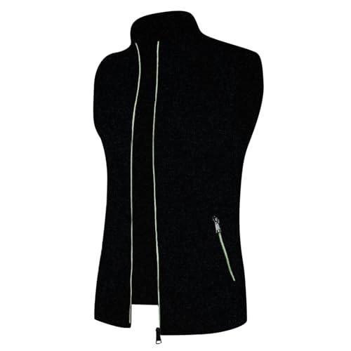 Didadihu Steppweste Herren Winter - Herbst Winter Arbeitsweste Plüsch Ärmellos Jacke Fleeceweste Bodywarmer 5Xl Steppweste Pufferweste Vest Ärmellos Slim Fit,Schwarz,M von Didadihu