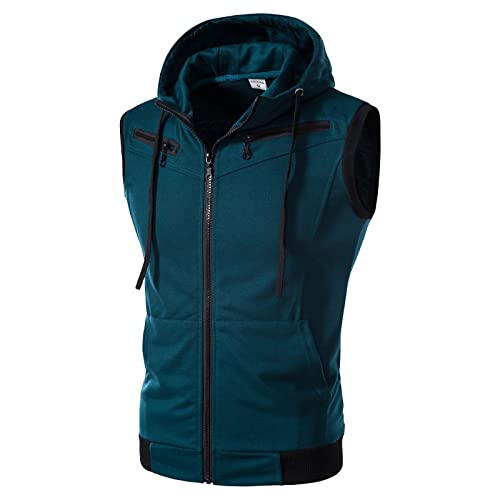 Didadihu Steppweste Herren Winter - Kapuze Ärmellos Jacke Plüsch Steppweste Weste Gefüttert Warm Fleeceweste Softshellweste Sportweste Bodywarmer Essentials,Dark Blue,M von Didadihu