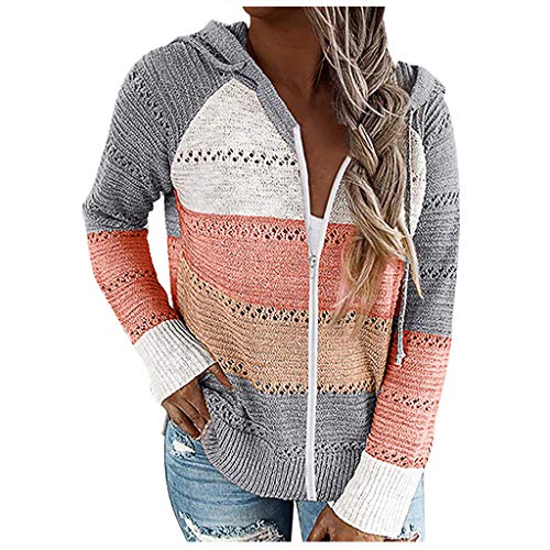 Didadihu Strickjacke Damen Lang, Damen Oberteile Langarmshirt Damen Pulli Damen Damen Oberteile Sommer Damen Pullover Pullover Für Damen Strickjacke Damen Sweatshirt Jacke Damen Mit Kapuze von Didadihu