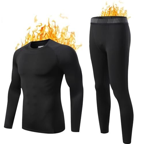 Didadihu Thermal Underwear Men : Winter Lange Thermowäsche Warm Wintersport Unterwäsche Set Weich Skiunterwäsche Für Männer Outdoor Funktionsunterwäsche Unterteile Thermoset Innenfleece Langarm von Didadihu