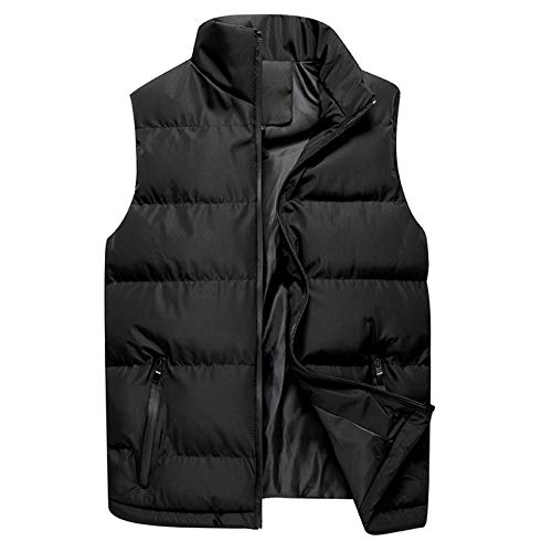 Didadihu Thermo Weste Herren, Bodywarmer Fleeceweste Wärme Winterweste Ärmellos Jacke Reißverschluss Essentials Weste Softshellweste Pufferweste Outdoor 5Xl,Schwarz,3Xl von Didadihu