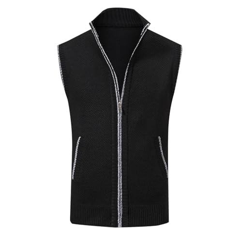 Didadihu Thermoweste Herren, Fleece Fleeceweste 5Xl Steppweste Weste Bodywarmer Leichte Arbeitsweste Softshellweste Vest Herbst Winter Slim Fit,Schwarz,4Xl von Didadihu