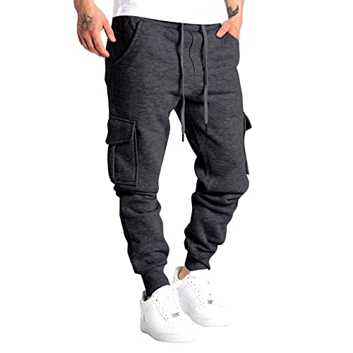 Didadihu Warme Hose Herren : Baumwolle Schwarz Sporthose Warme Verdickte Thermopants Fleece Kuschelhose Gefüttert Baggy Fleecehose Schlupfhose Thermohose Freizeithose von Didadihu