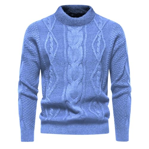 Didadihu Weiße Pullover Herren Einfarbig Longsleeve Sweater XXL Rollkragenpullover Feinstrick Pullover Rollkragen Turtleneck Pullover Strickpullover Pulli Fleece Beige von Didadihu