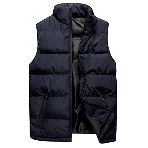 Didadihu Weste Herren, Bodywarmer Fleeceweste Wärme Winterweste Ärmellos Jacke Reißverschluss Essentials Weste Softshellweste Pufferweste Outdoor 5Xl,Marineblau,5Xl von Didadihu