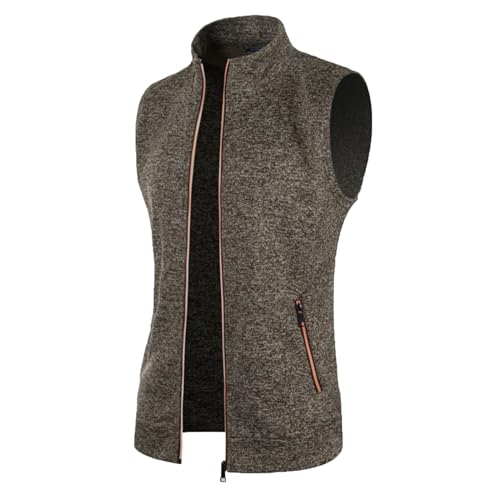 Didadihu Weste Herren, Herbst Winter Arbeitsweste Plüsch Ärmellos Jacke Fleeceweste Bodywarmer 5Xl Steppweste Pufferweste Vest Ärmellos Slim Fit,Coffee,Xl von Didadihu
