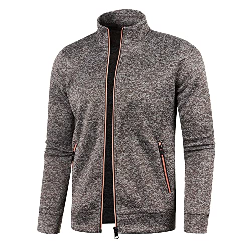 Didadihu Winterjacke Herren Fleece - Winter Zipper Strickjacke Innenfleece Arbeit Winterjacke Microfleece Hemdjacke Mit Reißverschluss Sherpa Teddy Jacke Troyer Strickfleecejacke Warmer Übergrößen von Didadihu