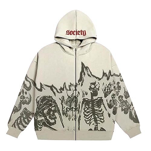 Didadihu Y2k Zipper, Jacke Zip Up Y2k Streetwear Oversized Hoodie Mit Kapuze Retro Sweatshirt Klamotten Reißverschluss Schwarzer Pullover Kapuzenpullover Hoddie 90s Baggy von Didadihu