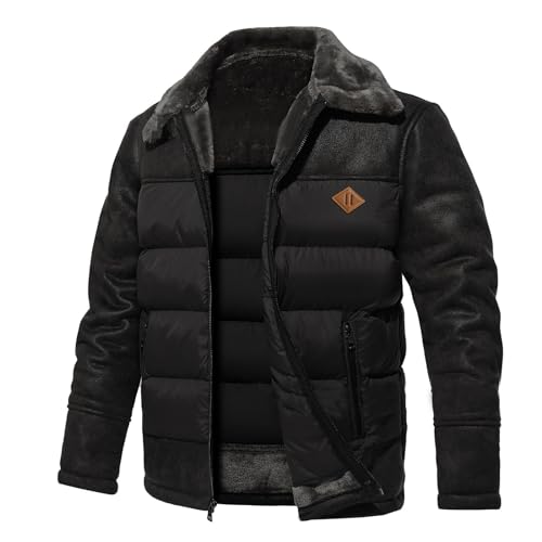 Fleeceweste Herren Bequeme Tacvasen Fleecejacke Reissverschluss Freizeit Fleece Jacke Warmer Sweatshirt Teddyfell Futter Tech Jacket Teddy Jacke Hoody von Didadihu