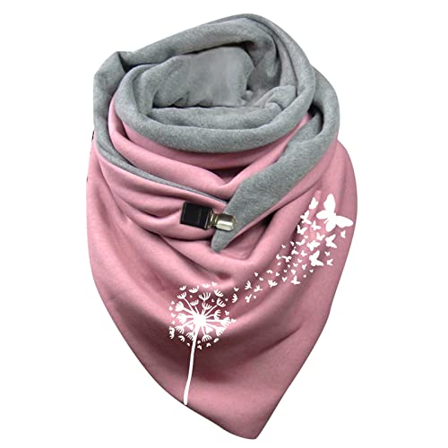 Kaschmir Schal Damen - Dreieckschal Blau Lifebeautyme Rundschal Motorrad Dreieckstuch Pink Schwarz Schals Dreieckstücher Herbst Kariert Tücher Wickelschal Halstuch Mit Knopf Flauschig von Didadihu