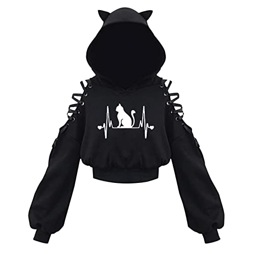 Korean Fashion - Festival Oberteil Damen Oody Woody Femboy Clothing Coole Klamotten Für Jugendliche Mädchen Punk Clothes Kawaii Clothes Goth Accessories BTS Hoodie Emo Kleidung Alternative Clothes von Didadihu