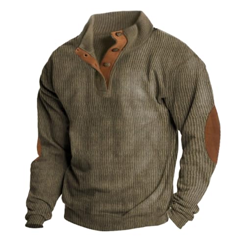 Sweatshirts Für Herren - Männer Baumwolle Troyer Basic Winter Rollkragenpullover Retro Oberteile Mit Kragen Schwarz Arbeitspullover Langarmshirt Hoody Fleece Dicker von Didadihu